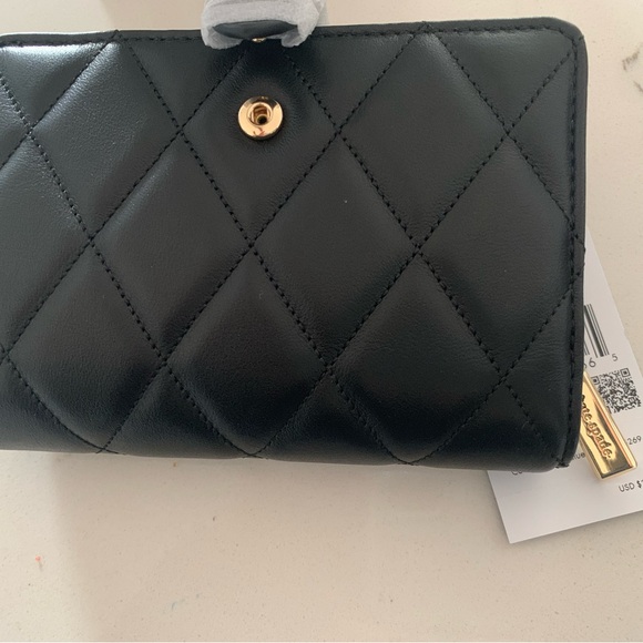 Kate Spade Black Quilted bifold wallet NWT!! - Picture 3 of 6